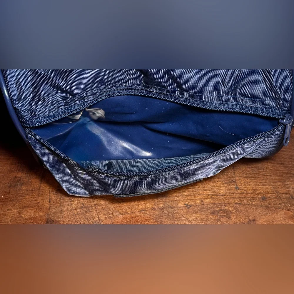 Vintage Jordache Micro Duffel Bag 2-Pocket Navy Blue Nylon 10x7x6”